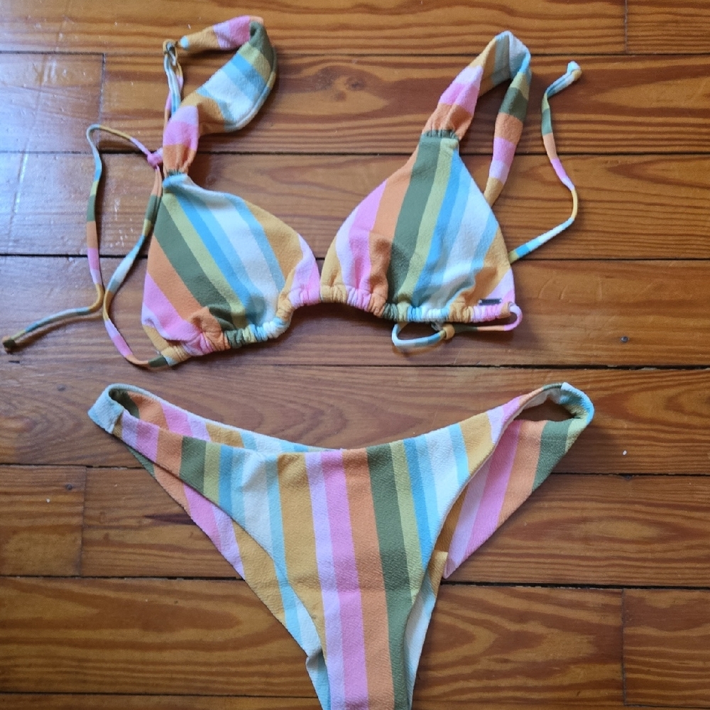 Oneil Striped Multicolor Bikini Set